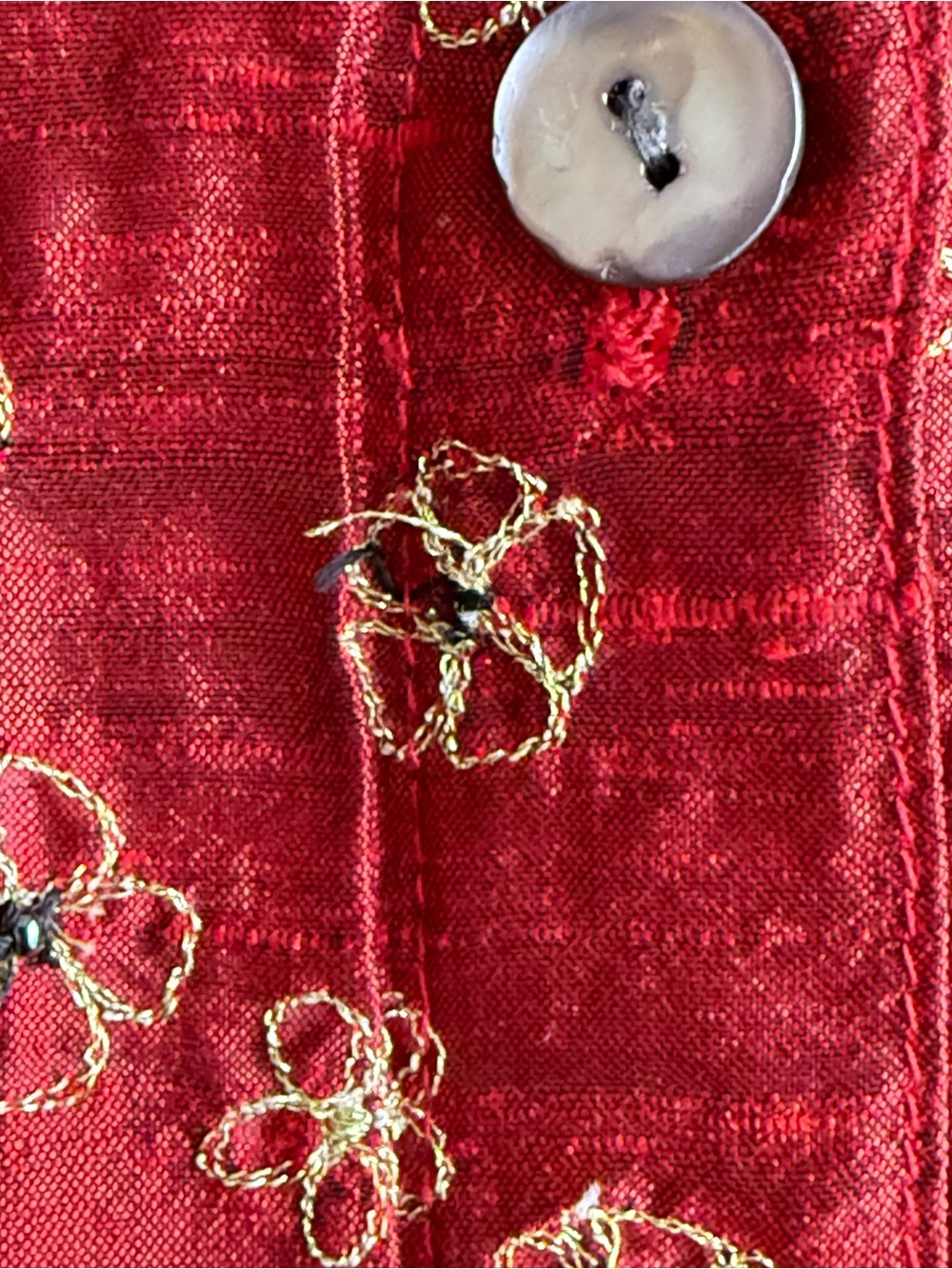 Chico's Y2K Vintage Anniversary Collection Silk Beaded Sequin Jacket Top | M - Picture 6 of 10